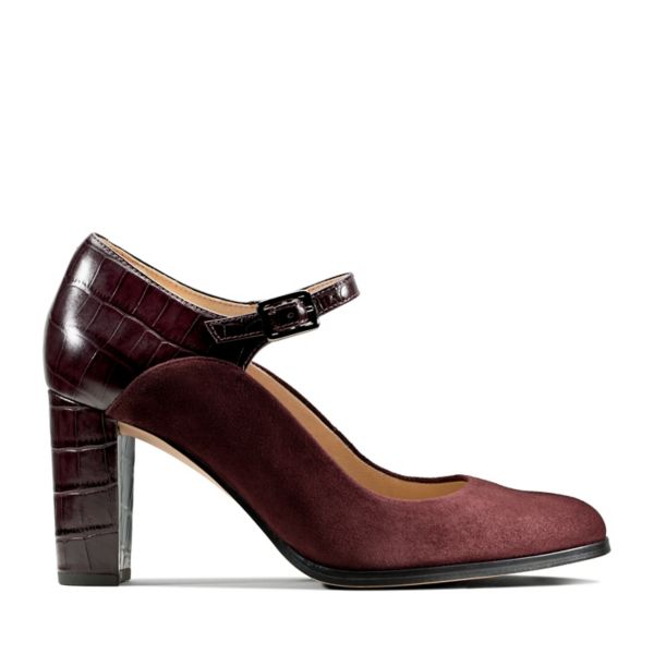 Clarks Womens Kaylin Alba Heels Burgundy | USA-3815926